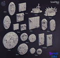 3D Printed Cast n Play Cursed Bases Set 28mm 32mm D&D