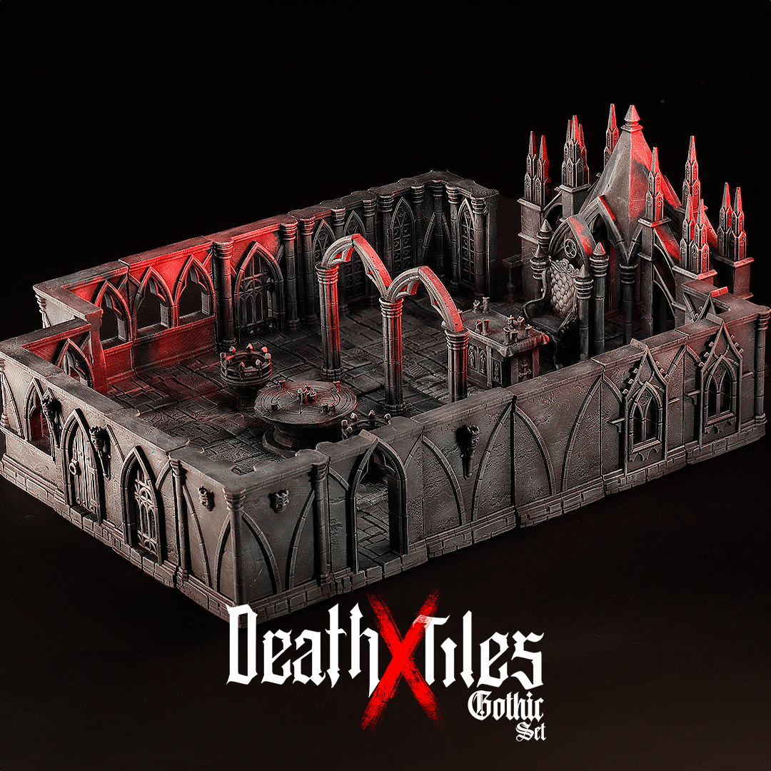 3D Printed Cast n Play Death x Tiles Complete Gothic Set 28mm 32mm D&D