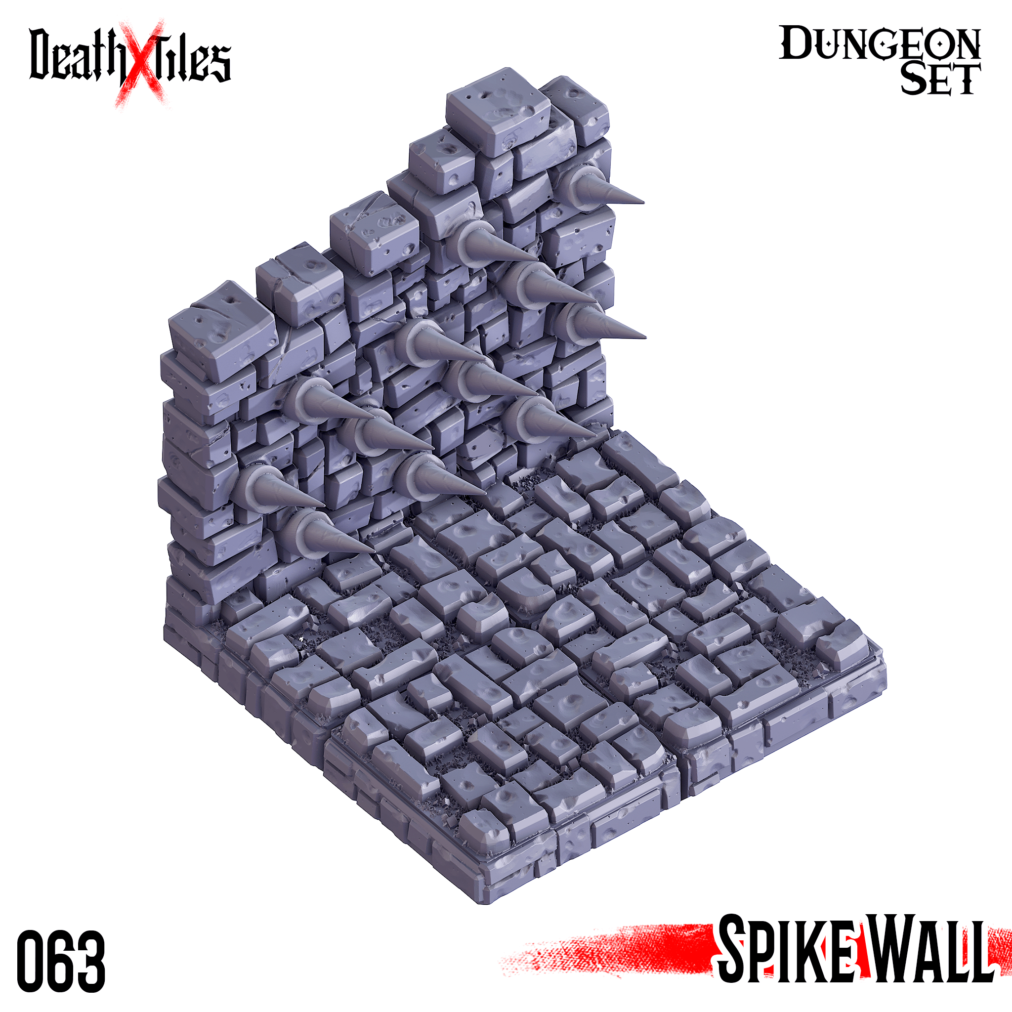 3D Printed Cast n Play Death x Tiles - Straight Walls Set 28mm 32mm D&D