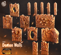 3D Printed Cast n Play Depths of Hell Demon Walls 28mm 32mm D&D