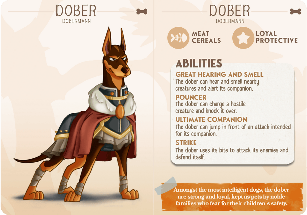 3D Printed Cast n Play Dober - Dobermann Companions 28mm 32mm D&D