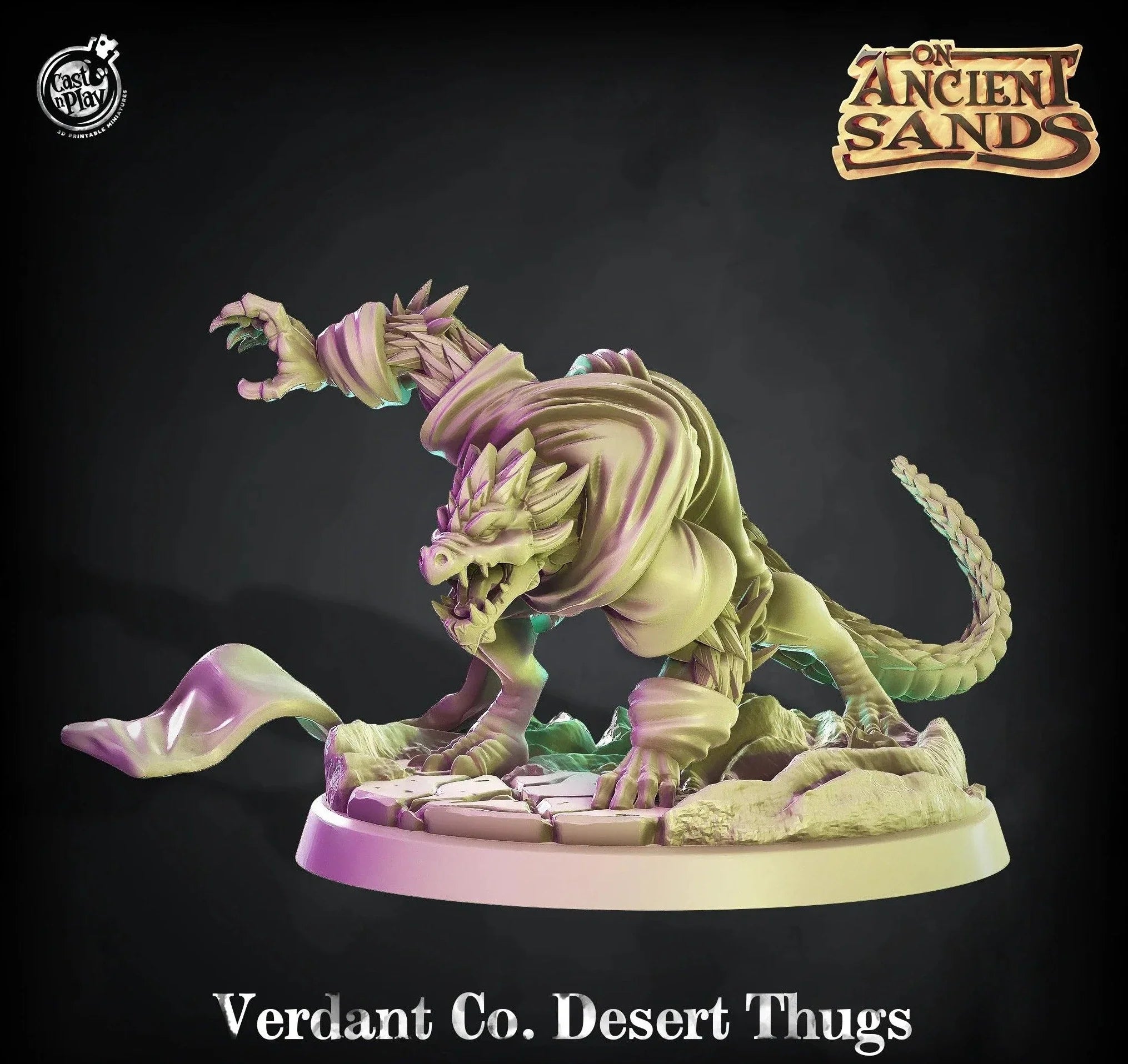 3D Printed Cast n Play Dragon Verdant Desert Thug On Ancient Sands 28mm 32mm D&D