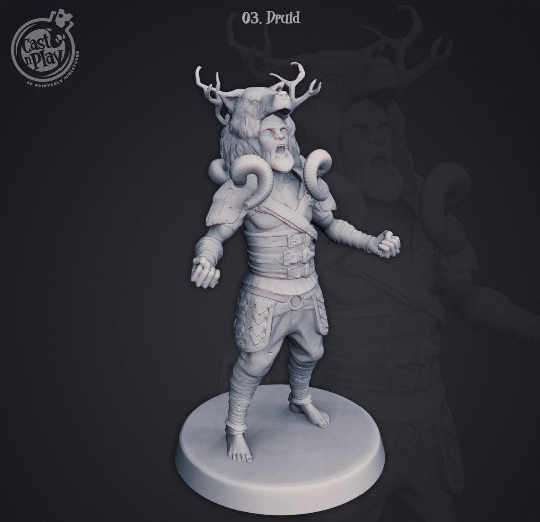 3D Printed Cast n Play Druid 28mm 32mm D&D