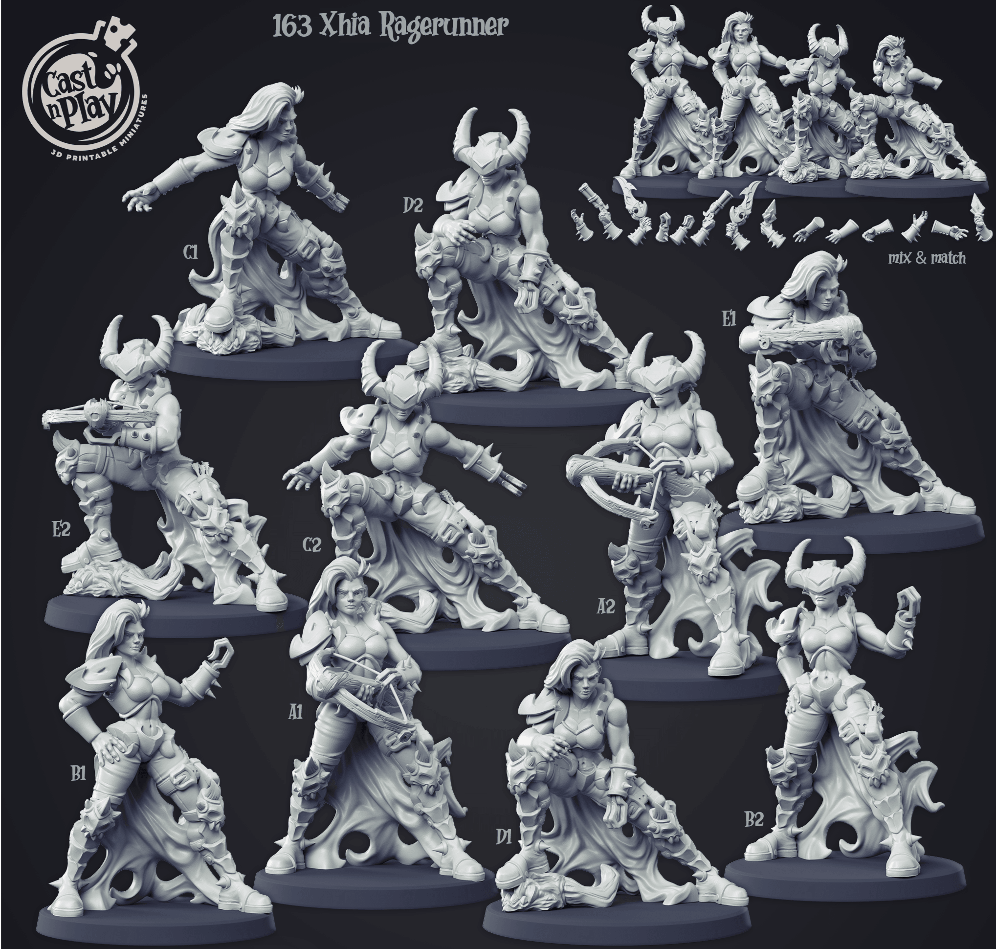 3D Printed Cast n Play Dungeon Hunters - Xhia Ragerunner 28mm 32mm D&D