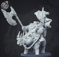 3D Printed Cast n Play Dwarven Boar Rider 28mm 32mm D&D