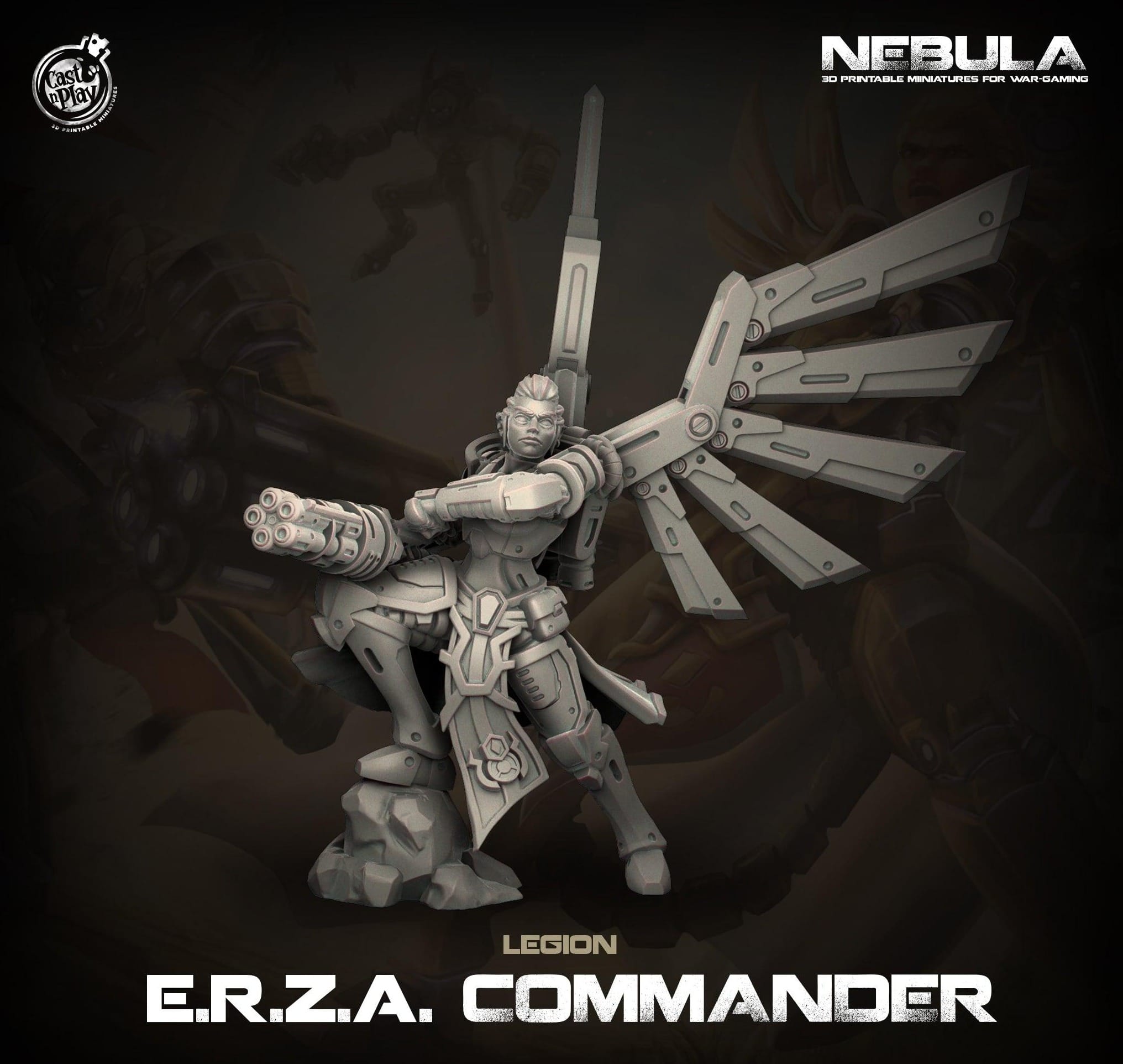 3D Printed Cast n Play ERZA Commander Nebula Origins 28mm 32mm D&D