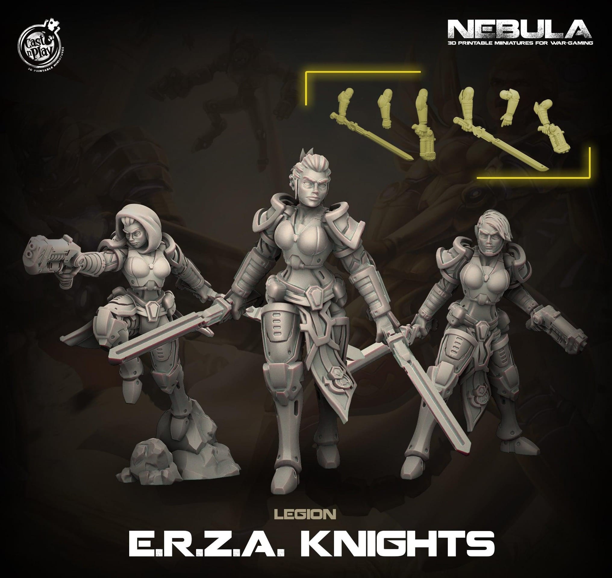 3D Printed Cast n Play ERZA Knights Nebula Origins 28mm 32mm D&D