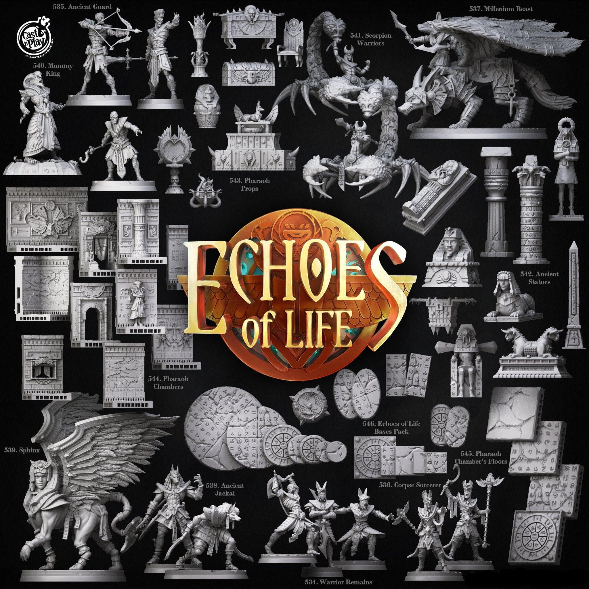 3D Printed Cast n Play Echoes of Life Bases Set 28mm 32mm D&D