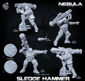 3D Printed Cast n Play Exo Militia Sledgehammer (Anti Vehicle Troops) Nebula All Out War 28mm 32mm D&D
