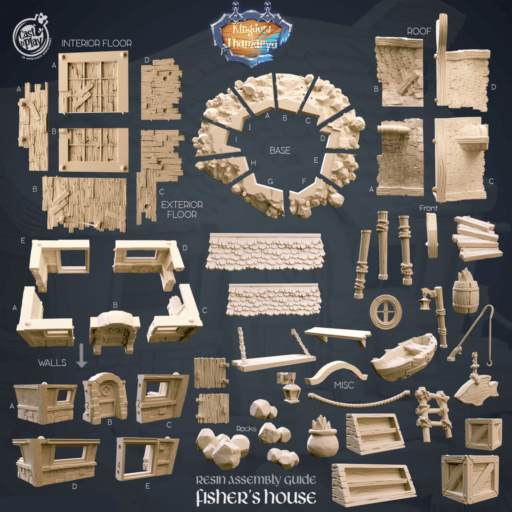 3D Printed Cast n Play Fisher's House Kingdom Of Thamarya 28mm 32mm D&D