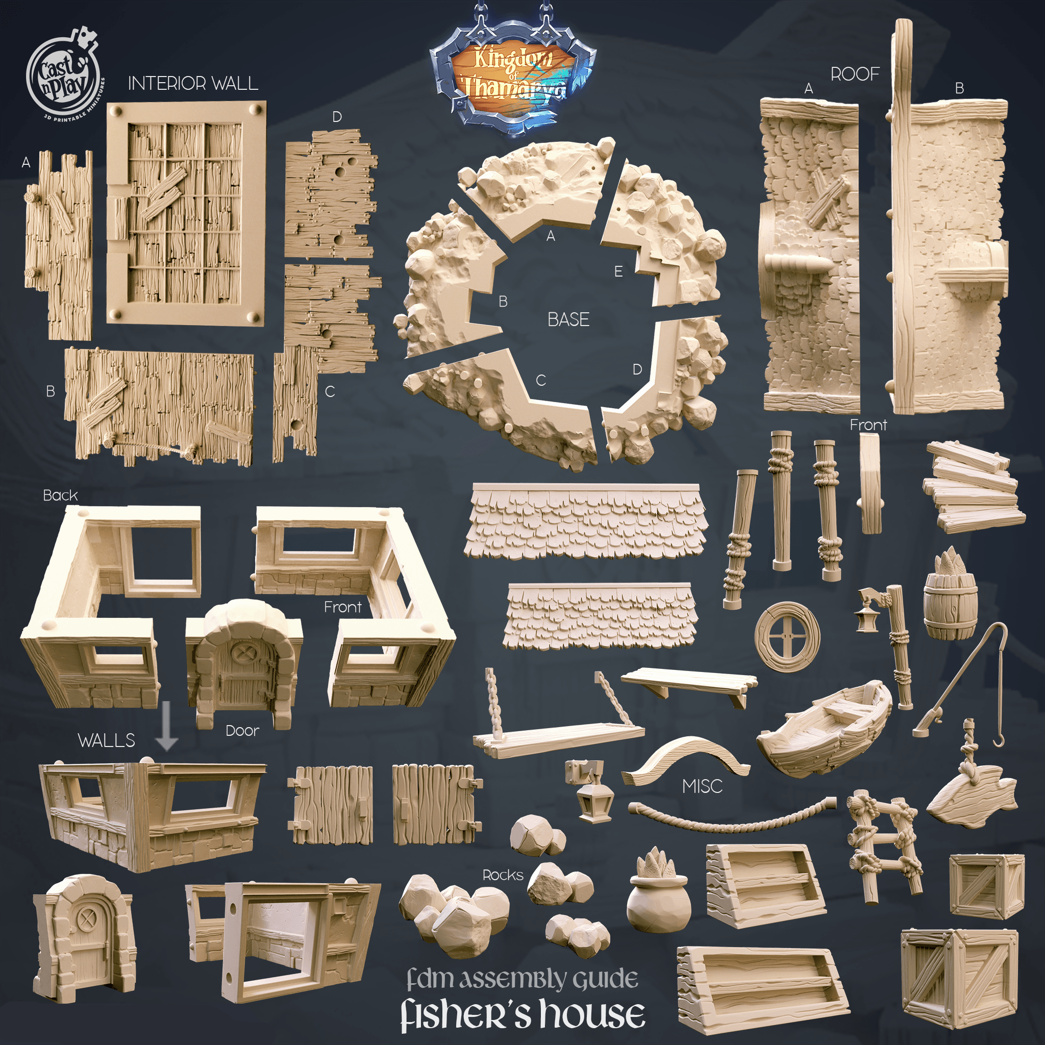 3D Printed Cast n Play Fisher's House Kingdom Of Thamarya 28mm 32mm D&D