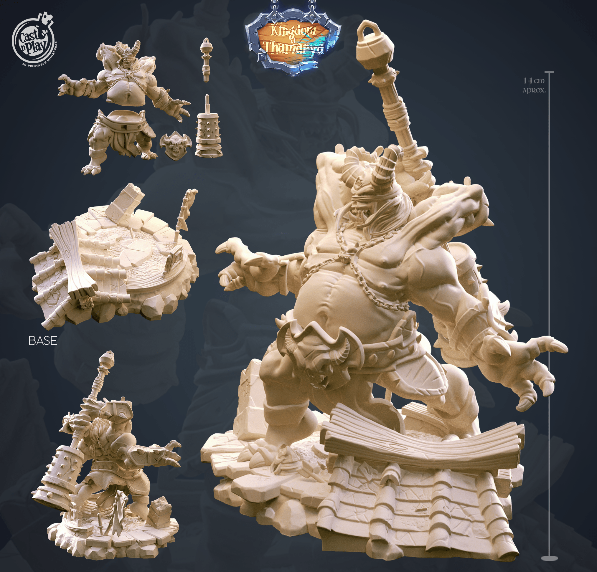 3D Printed Cast n Play Four Armed Demon Kingdom Of Thamarya 28mm 32mm D&D