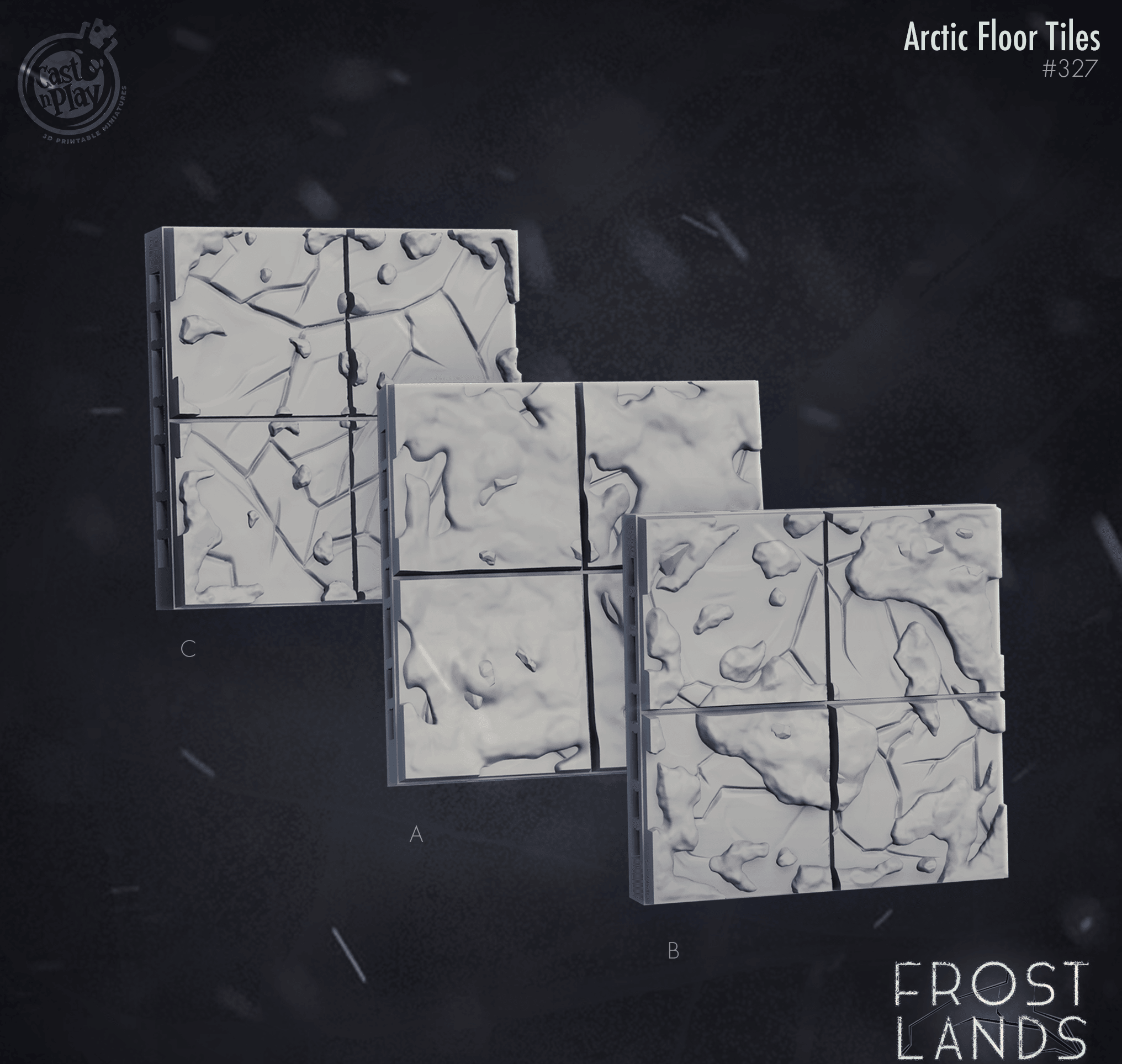 3D Printed Cast n Play Frostlands - Arctic Floor Tiles 28mm 32mm D&D