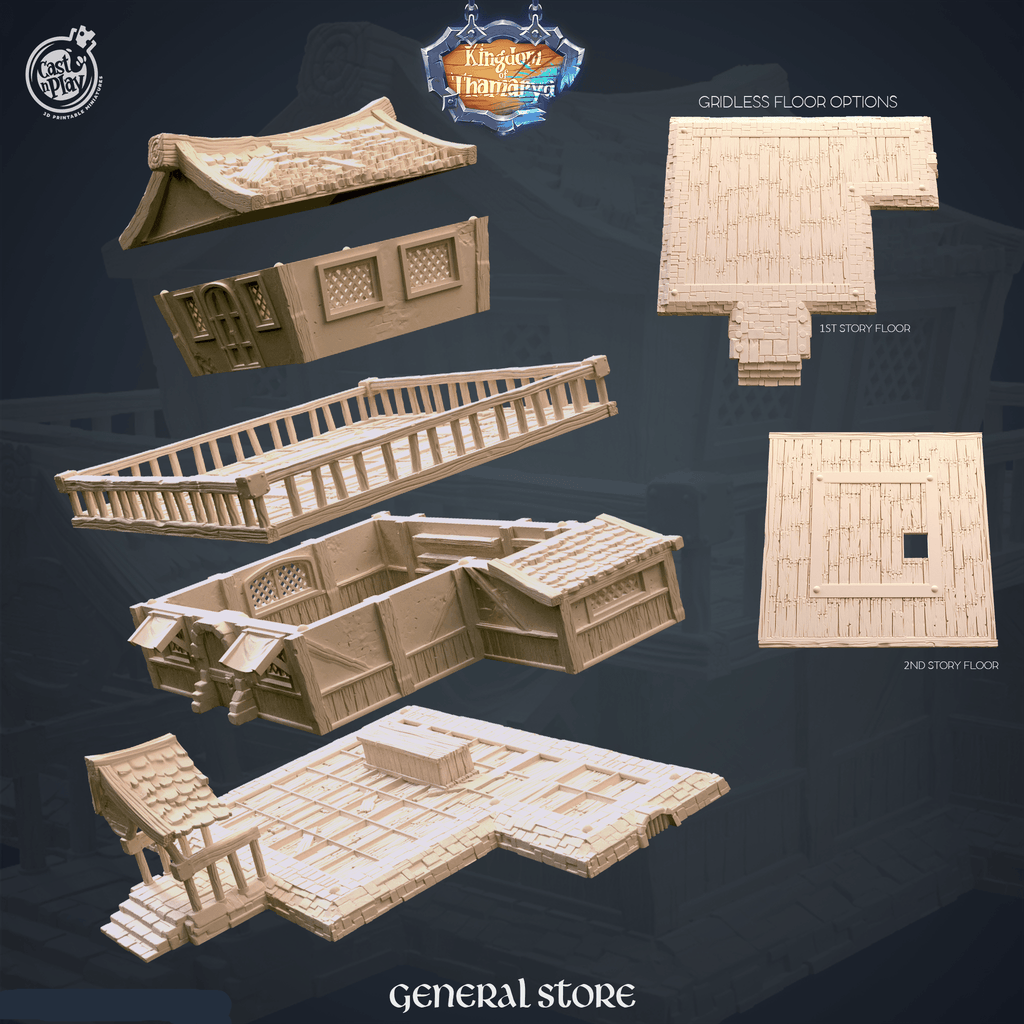 3D Printed Cast n Play General Store Kingdom Of Thamarya 28mm 32mm D&D