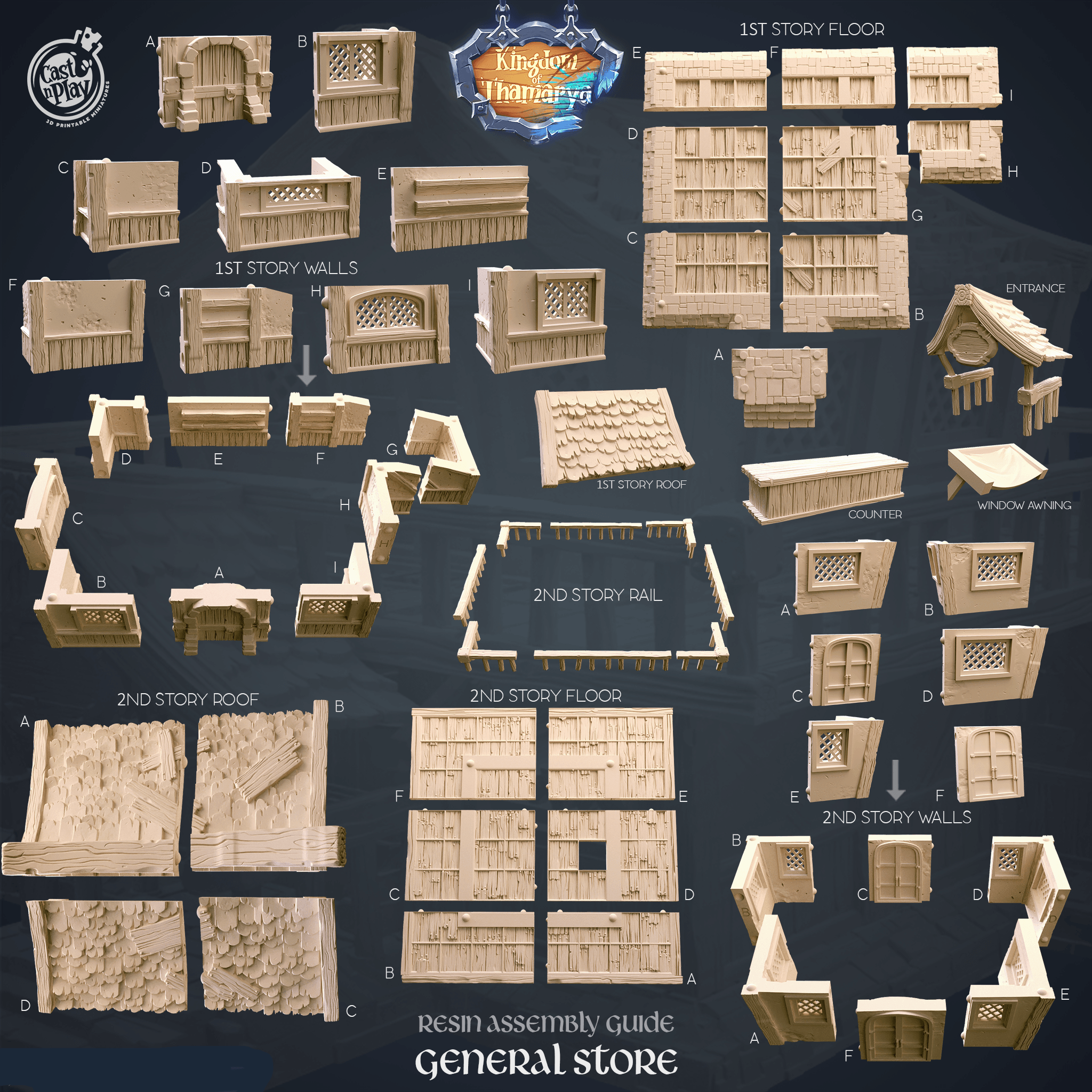 3D Printed Cast n Play General Store Kingdom Of Thamarya 28mm 32mm D&D