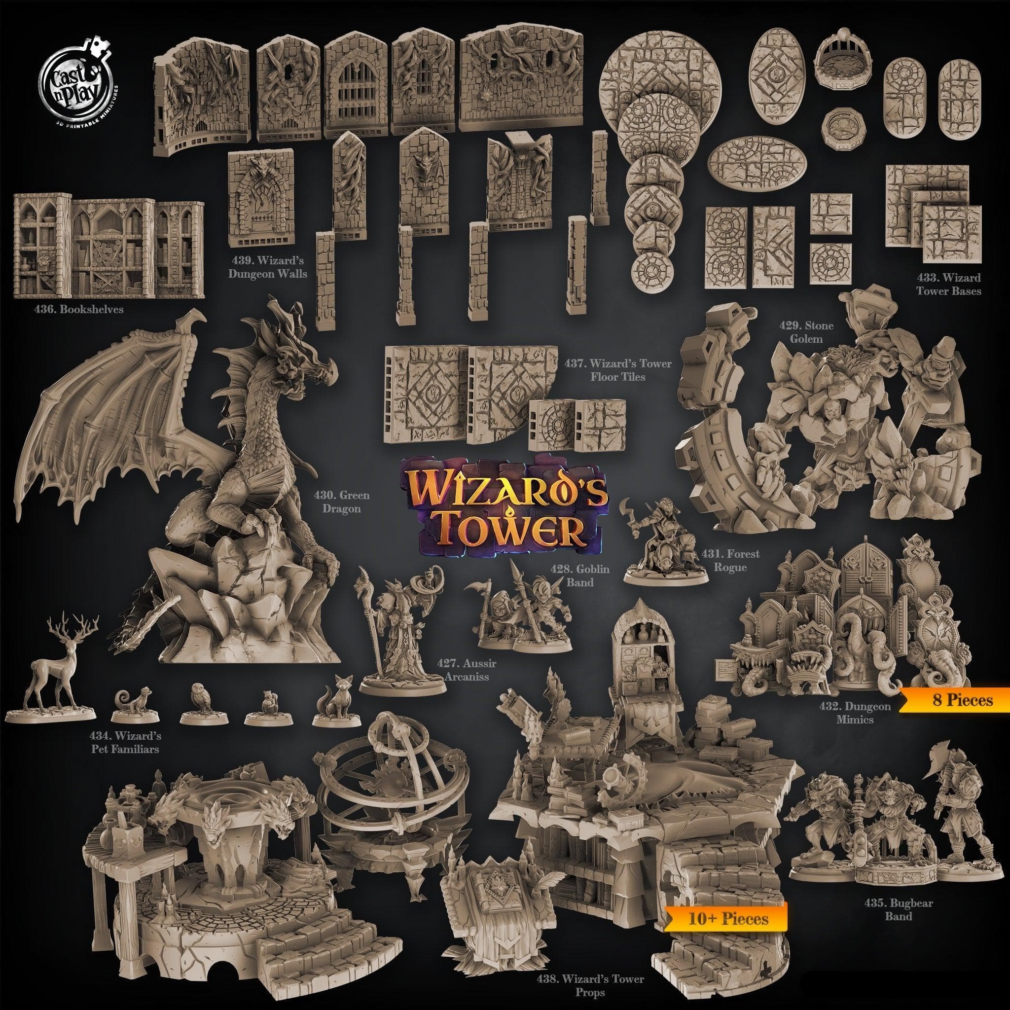 3D Printed Cast n Play Goblin Band - Wizard's Tower - 28mm 32mm D&D