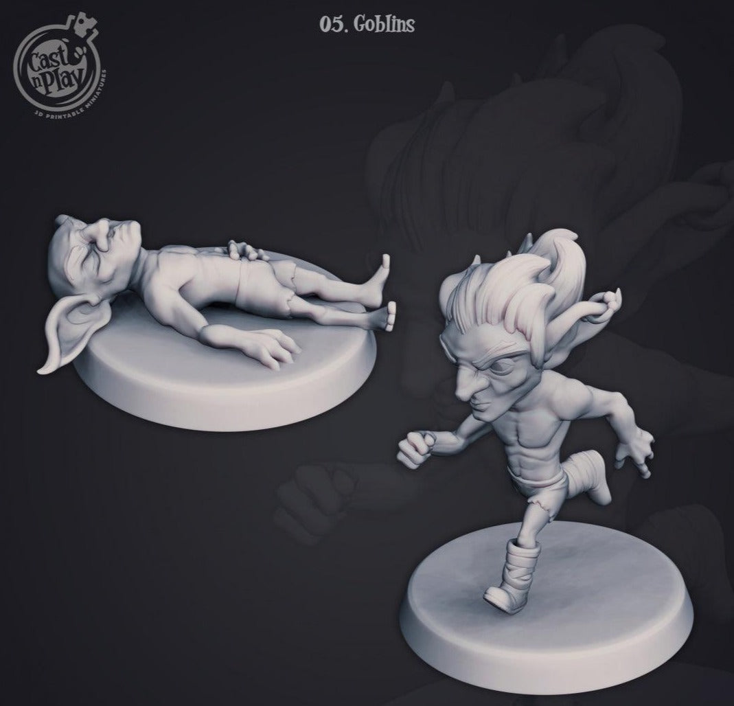 3D Printed Cast n Play - Goblins 28mm 32mm D&D