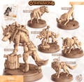 3D Printed Cast n Play Gof - The Wolf Companions 28mm 32mm D&D
