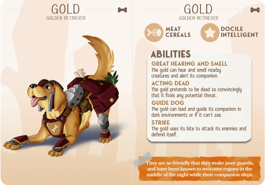 3D Printed Cast n Play Gold - Golden Retriever Companions 28mm 32mm D&D