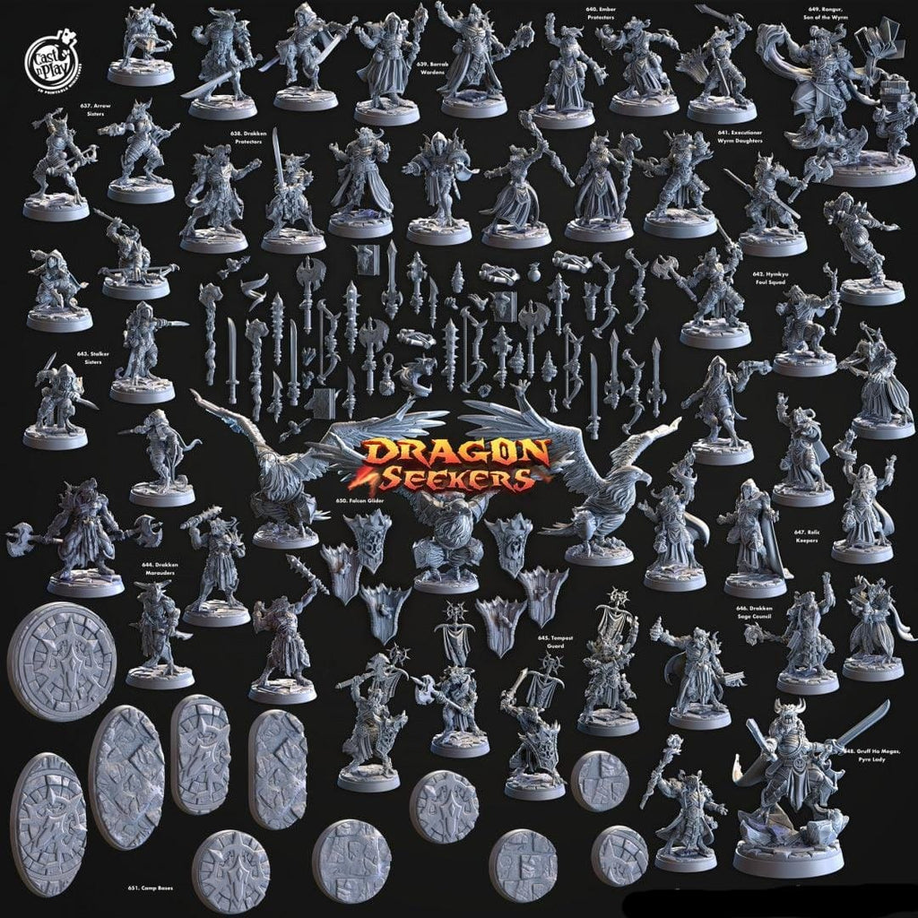 3D Printed Cast n Play Hands and Weapons Dragon Seekers 28mm 32mm D&D