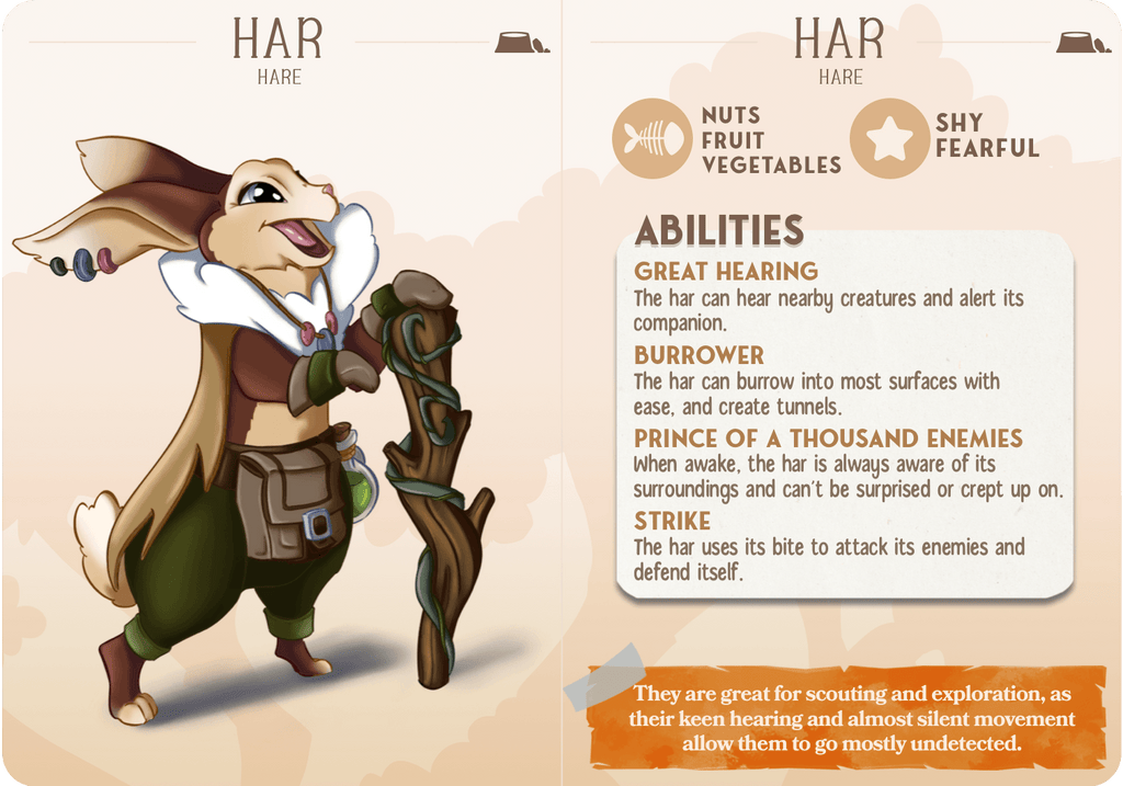 3D Printed Cast n Play Har - Hare Companions 28mm 32mm D&D