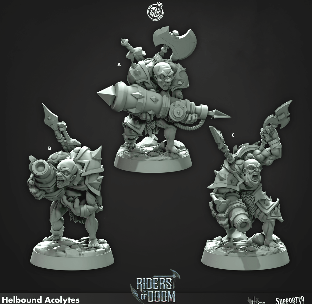 3D Printed Cast n Play Hellbound Acolytes Riders of Doom Set 28mm 32mm D&D