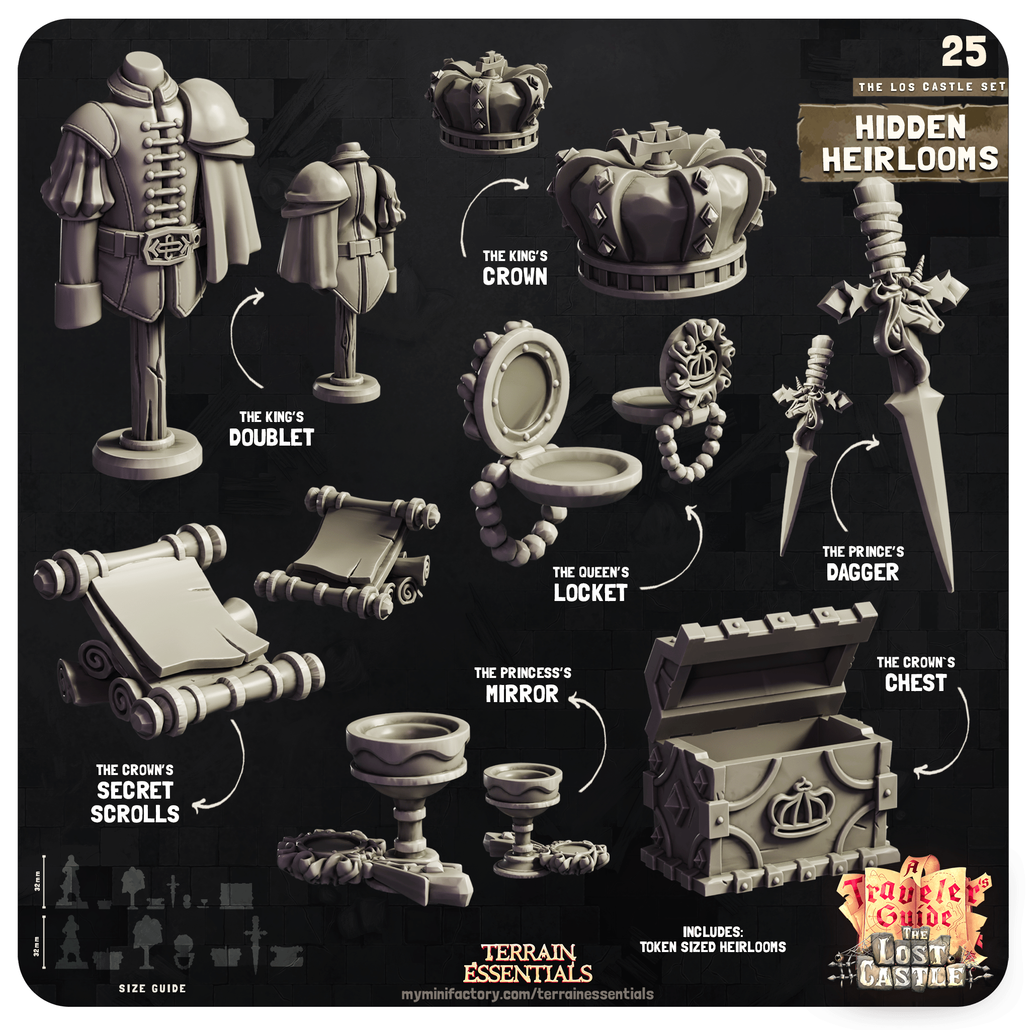 3D Printed Cast n Play Hidden Heirlooms The Lost Castle Terrain Set 28mm 32mm D&D