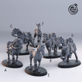 3D Printed Cast n Play Horses  Set Townsfolk 28mm 32mm D&D