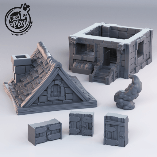 3D Printed Cast n Play House Townsfolk 28mm 32mm D&D