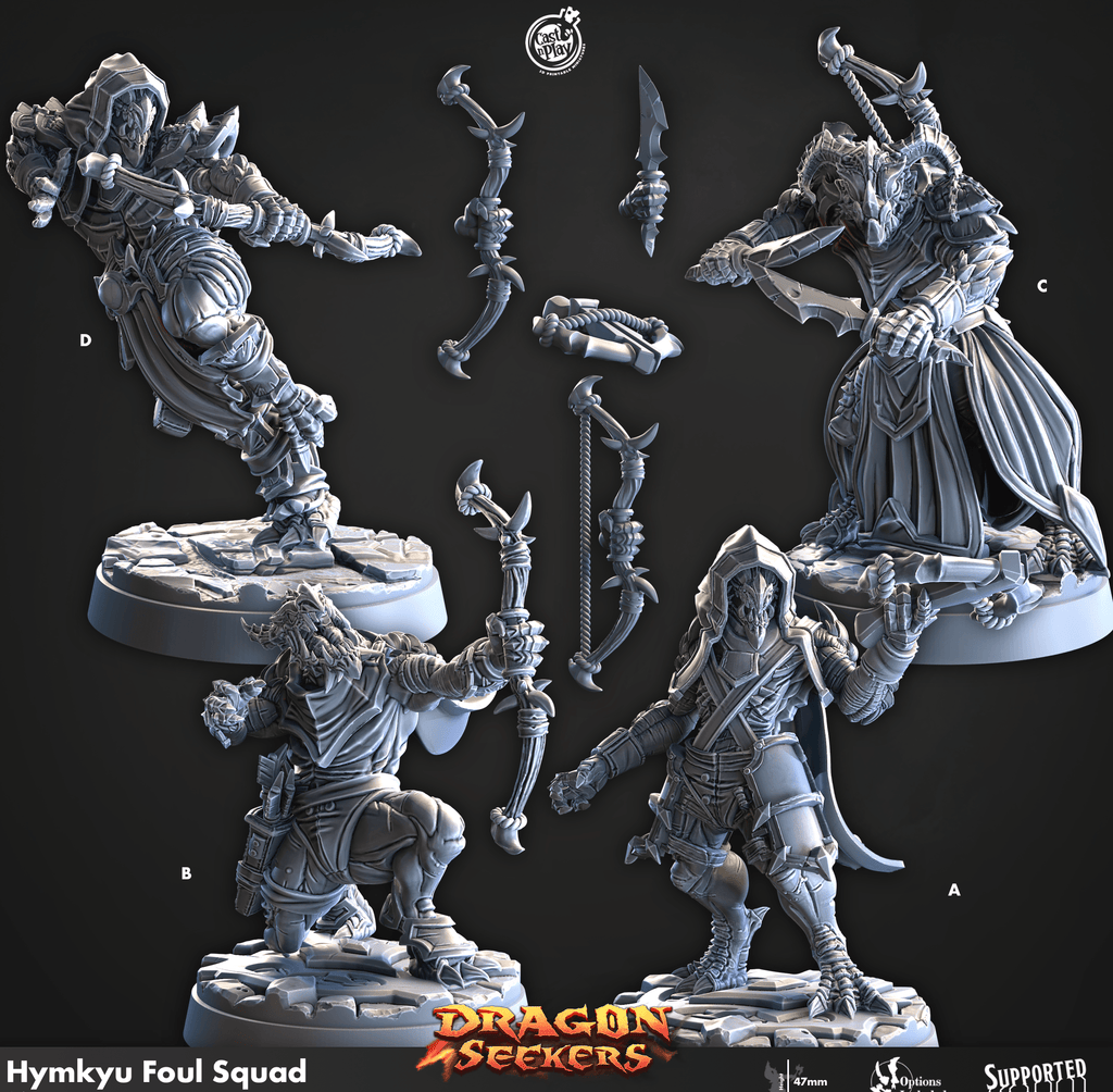 3D Printed Cast n Play Hymkyu Foul Squad Dragon Seekers 28mm 32mm D&D