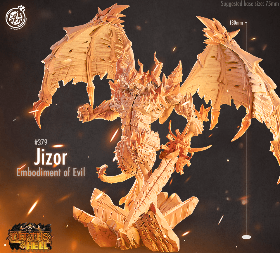 3D Printed Cast n Play Jizor Depths of Hell 28 32mm D&D