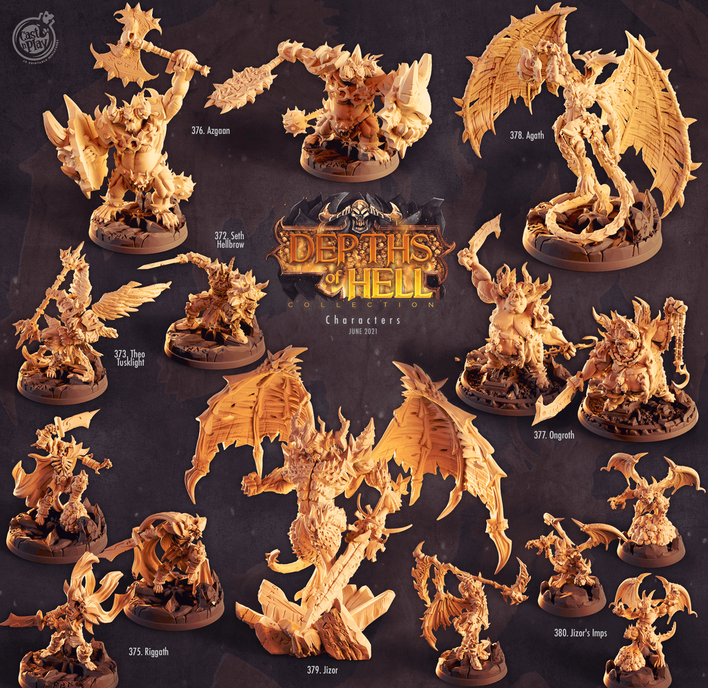 3D Printed Cast n Play Jizor Depths of Hell 28 32mm D&D