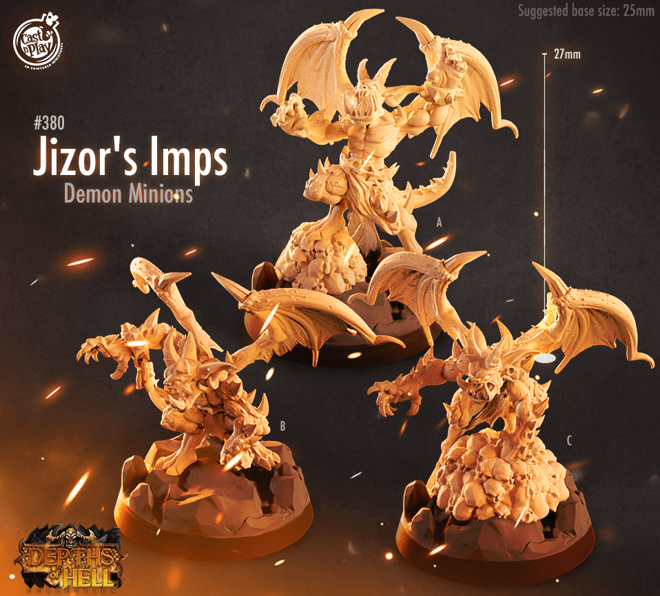 3D Printed Cast n Play Jizor's Imps Depths of Hell 28mm 32mm D&D