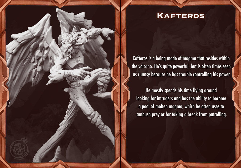 3D Printed Cast n Play Kafteros Set Mount Magma Collection 28mm 32mm D&D