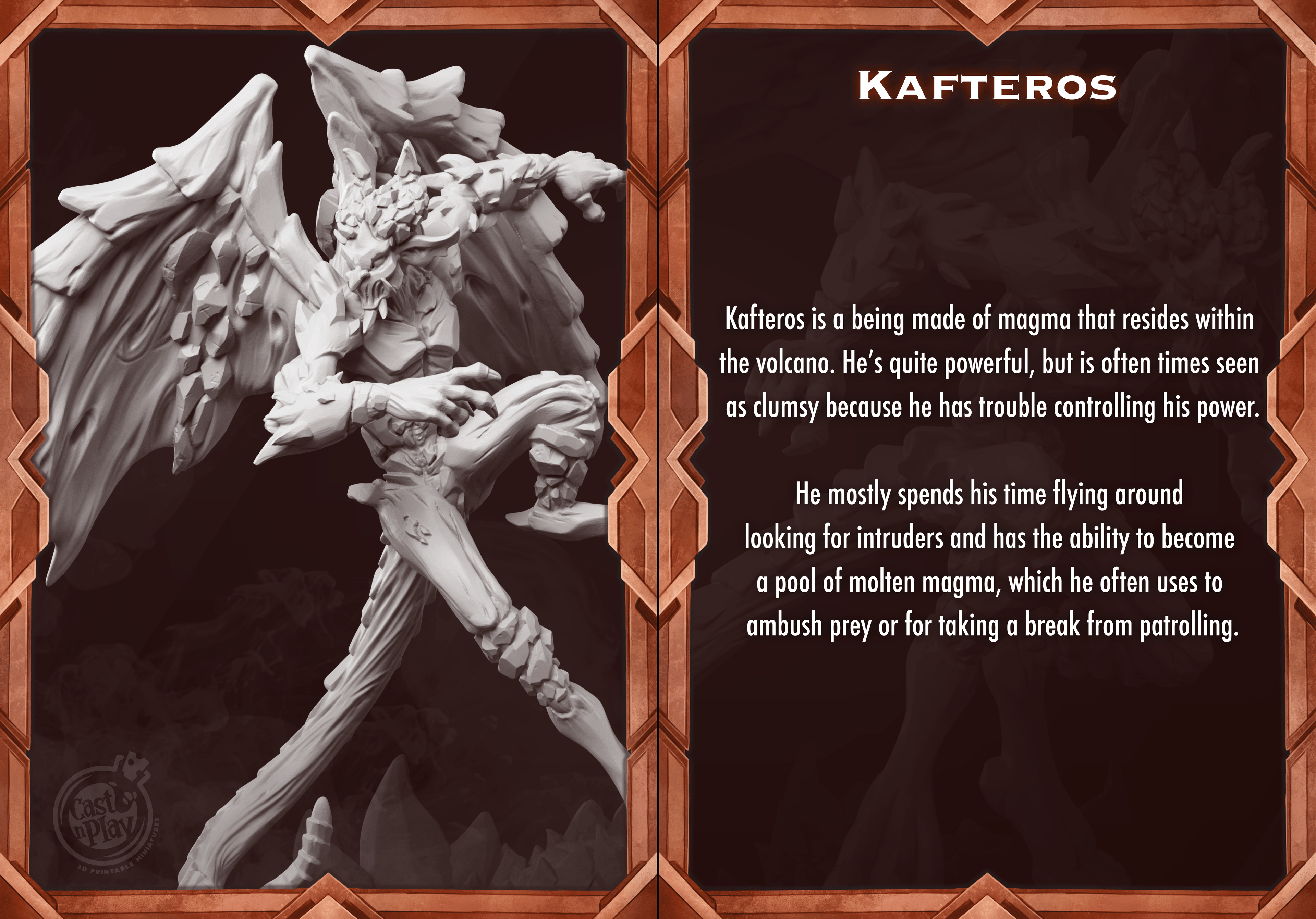 3D Printed Cast n Play Kafteros Set Mount Magma Collection 28mm 32mm D&D