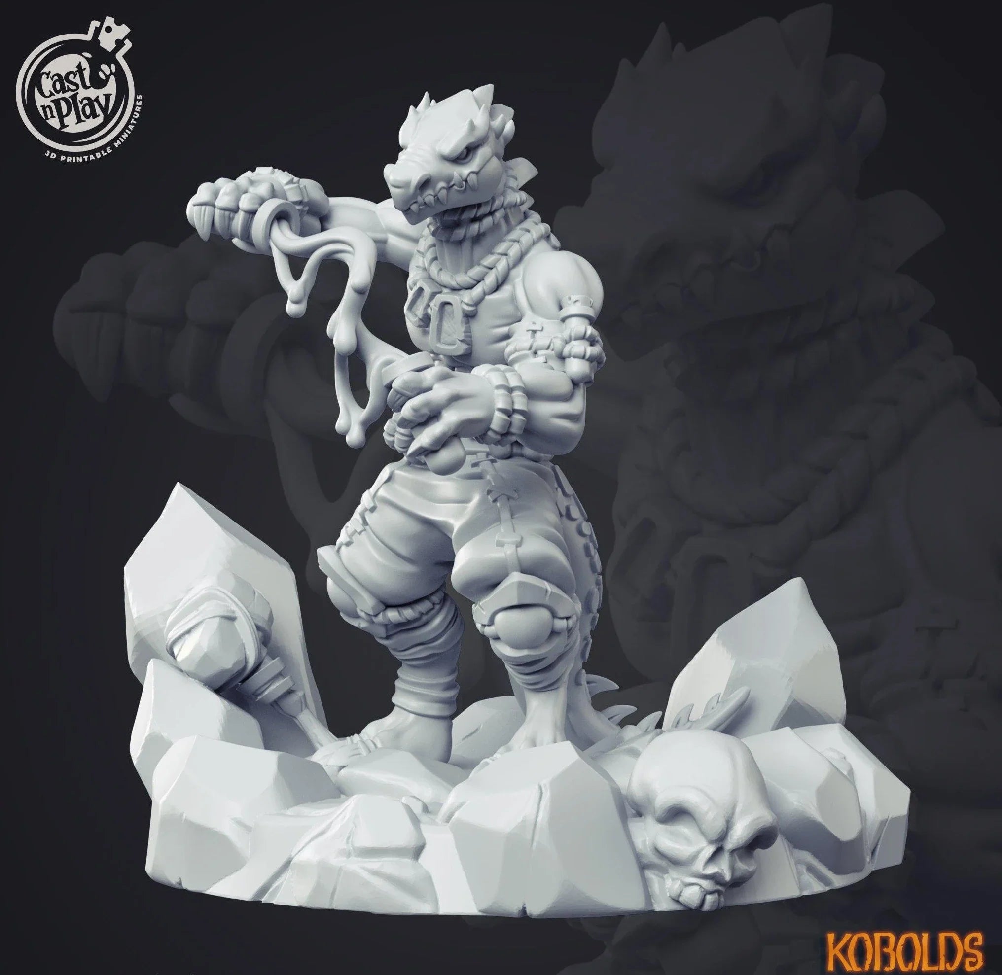 3D Printed Cast n Play Kobold Alchemist 28mm 32mm D&D