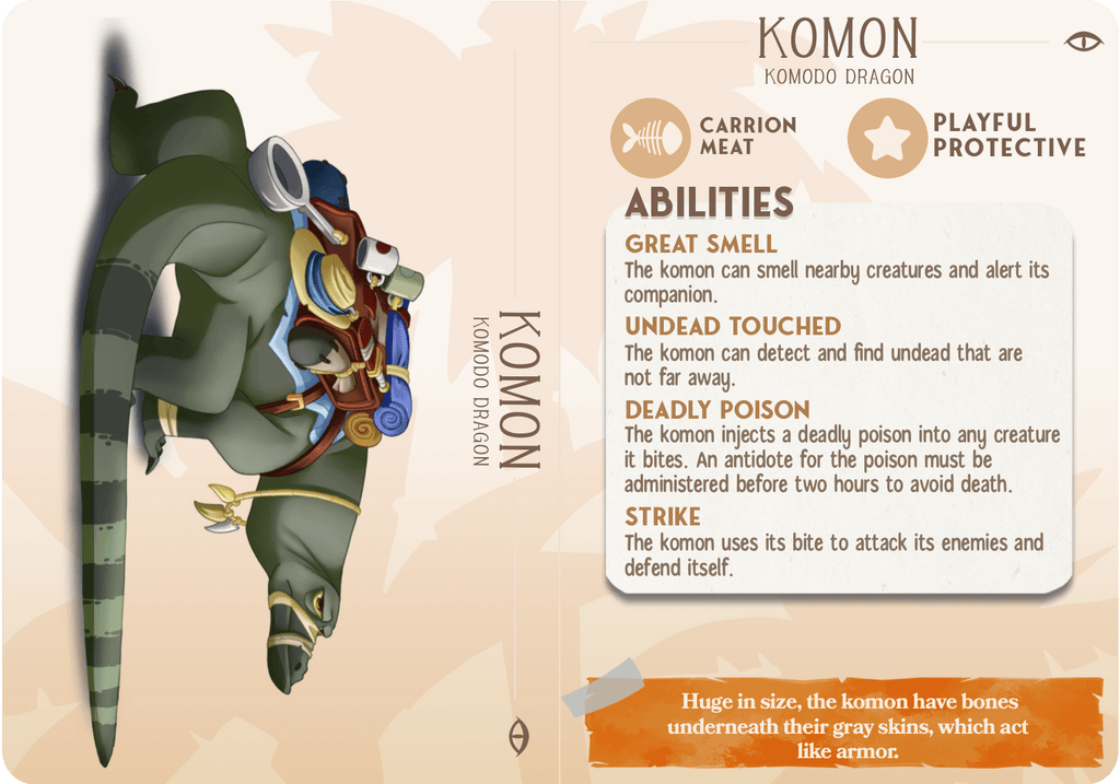 3D Printed Cast n Play Komon - The Komodo Dragon Companions 28mm 32mm D&D