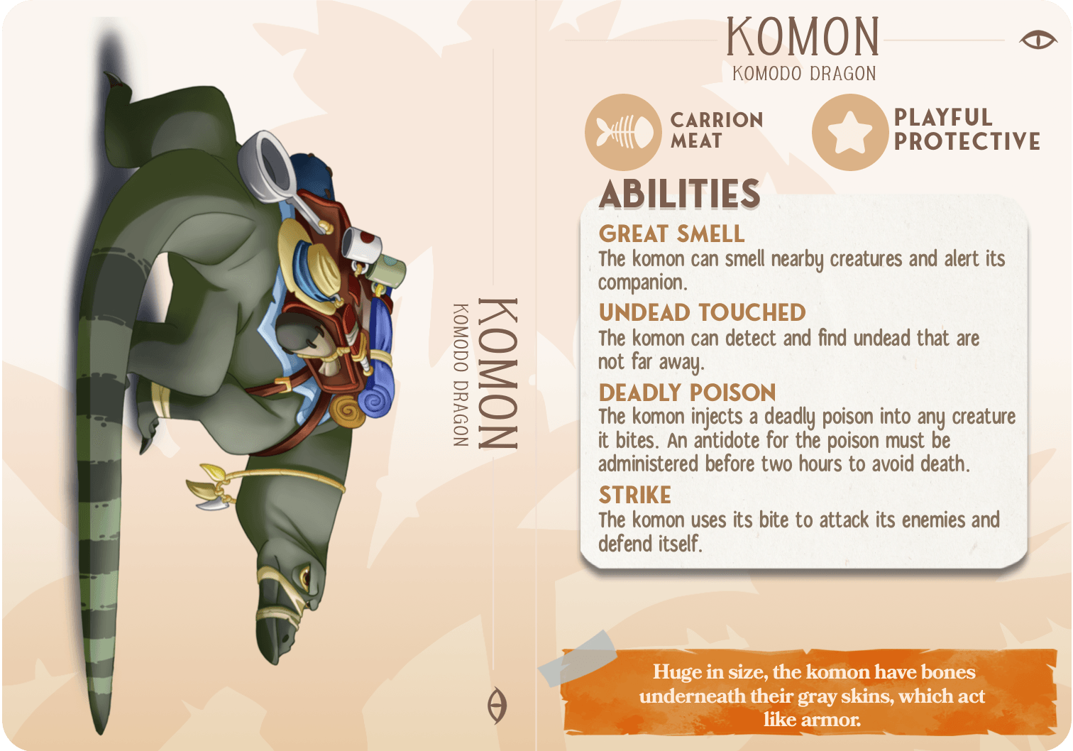 3D Printed Cast n Play Komon - The Komodo Dragon Companions 28mm 32mm D&D