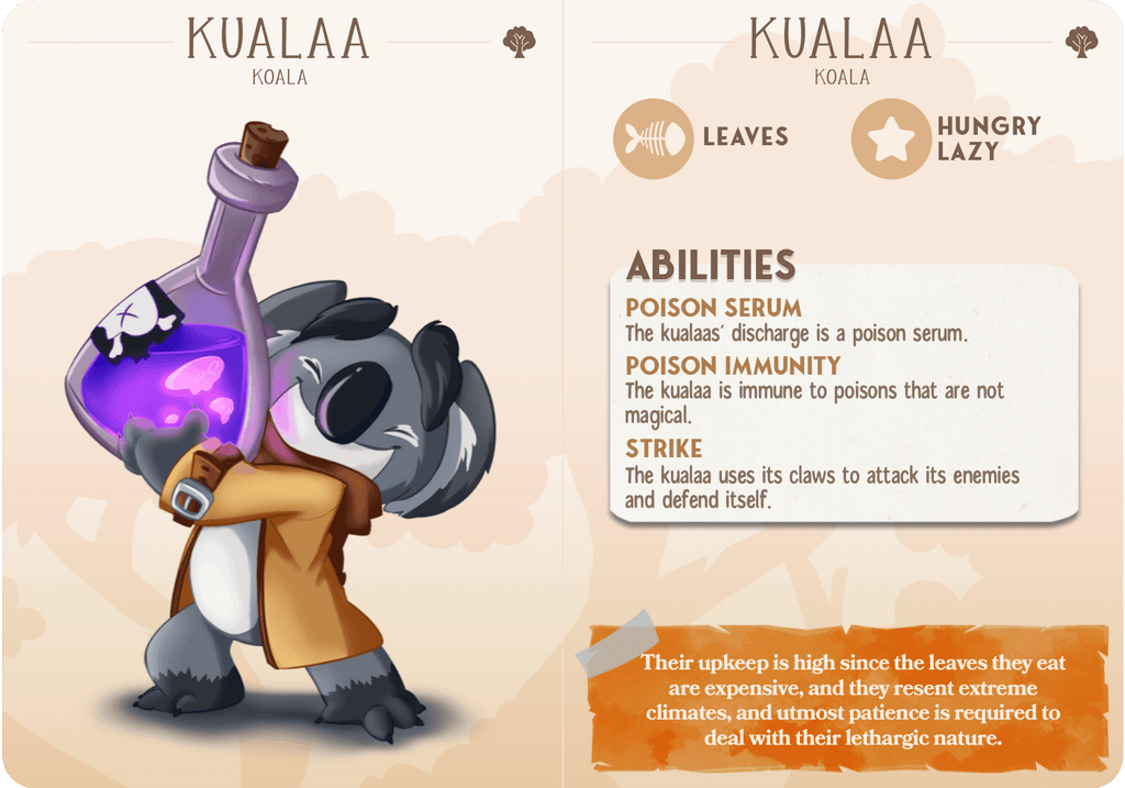 3D Printed Cast n Play Kualaa - Koala Companions 28mm 32mm D&D