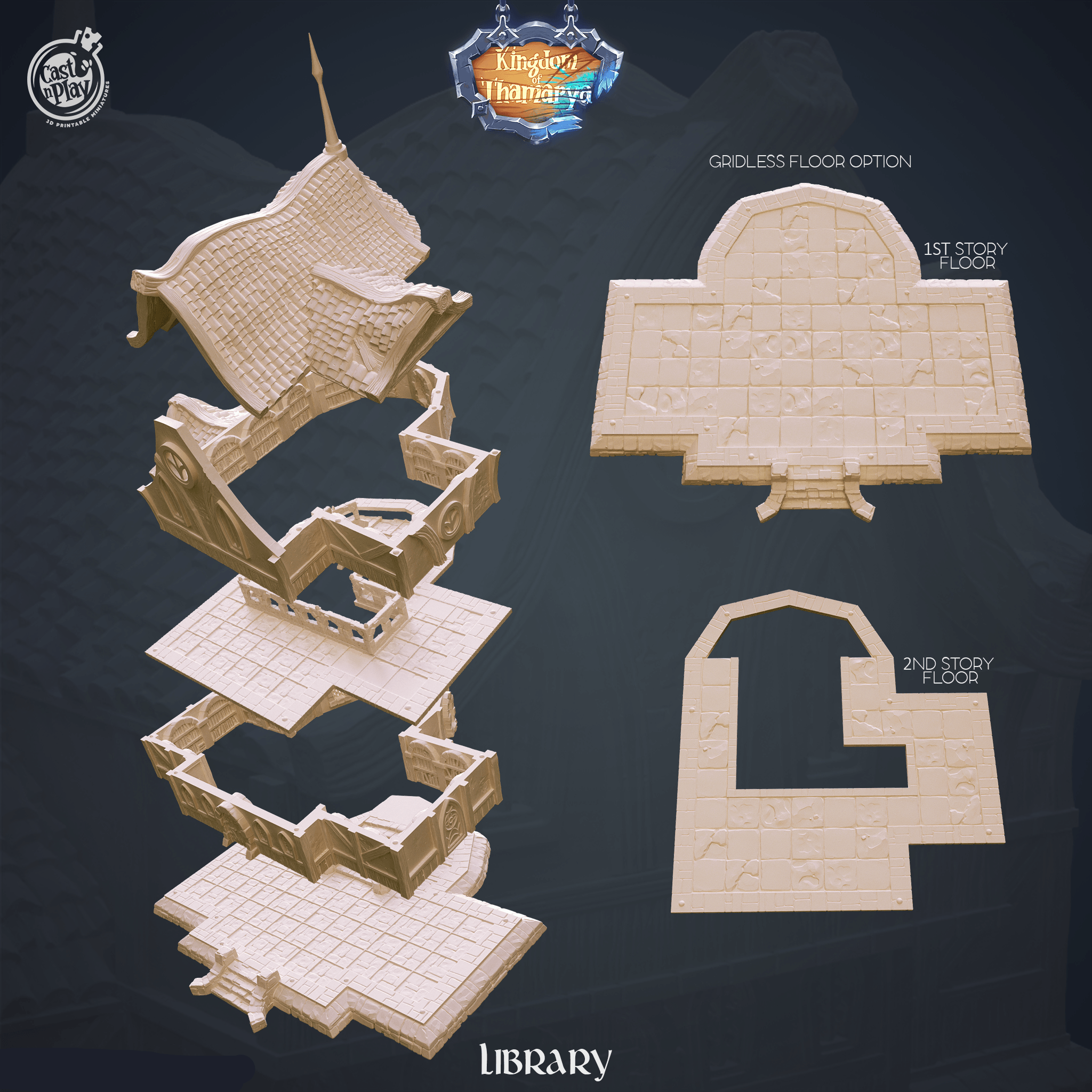 3D Printed Cast n Play Library Kingdom Of Thamarya 28mm 32mm D&D