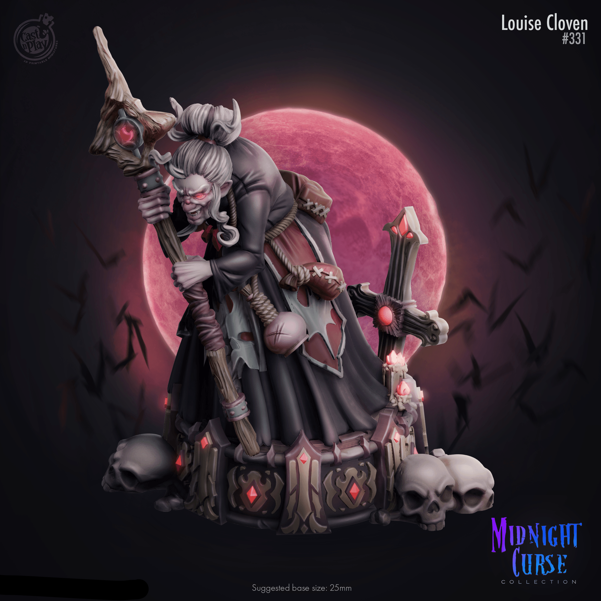 3D Printed Cast n Play Louise Cloven Midnight Curse Collection 28 32mm D&D