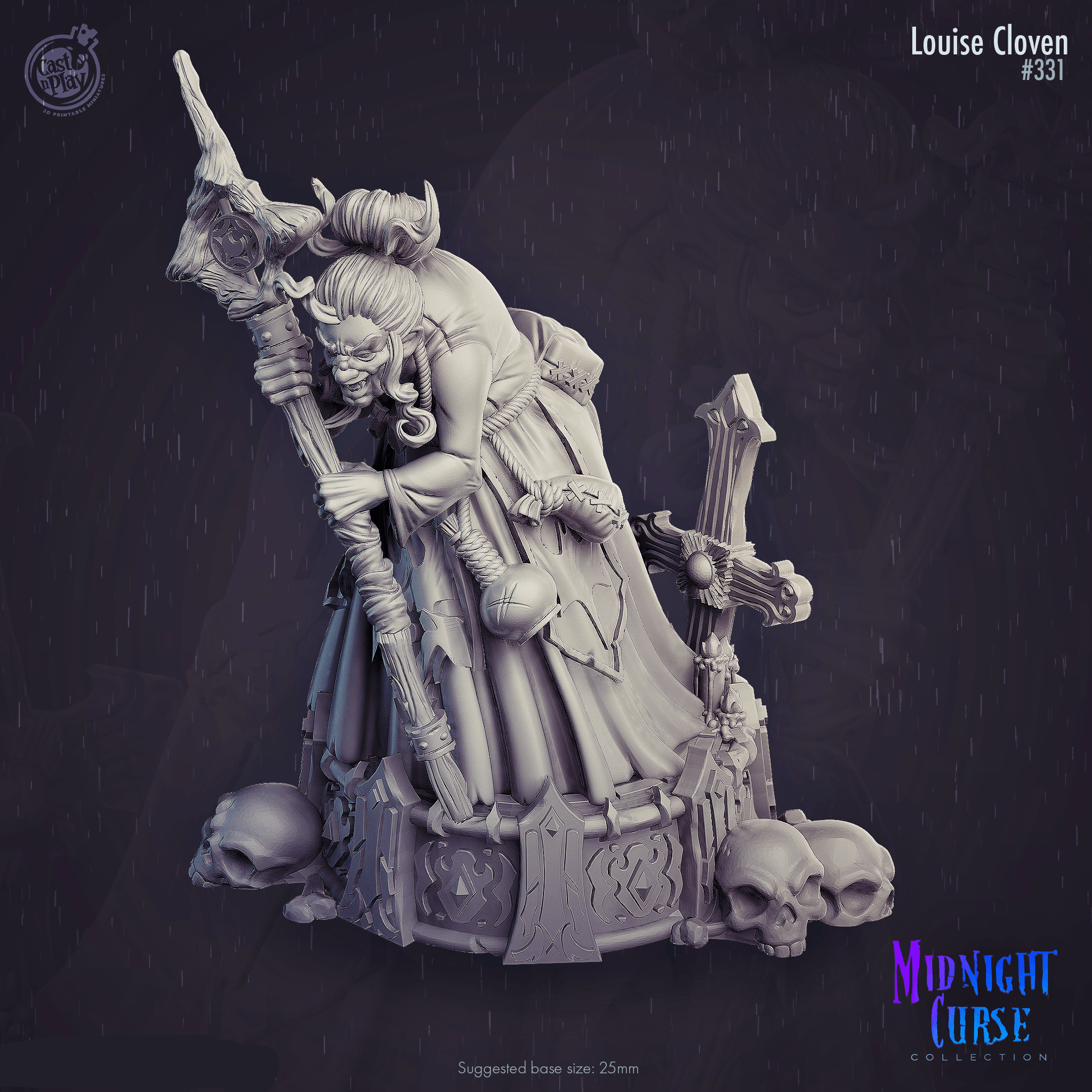 3D Printed Cast n Play Louise Cloven Midnight Curse Collection 28 32mm D&D
