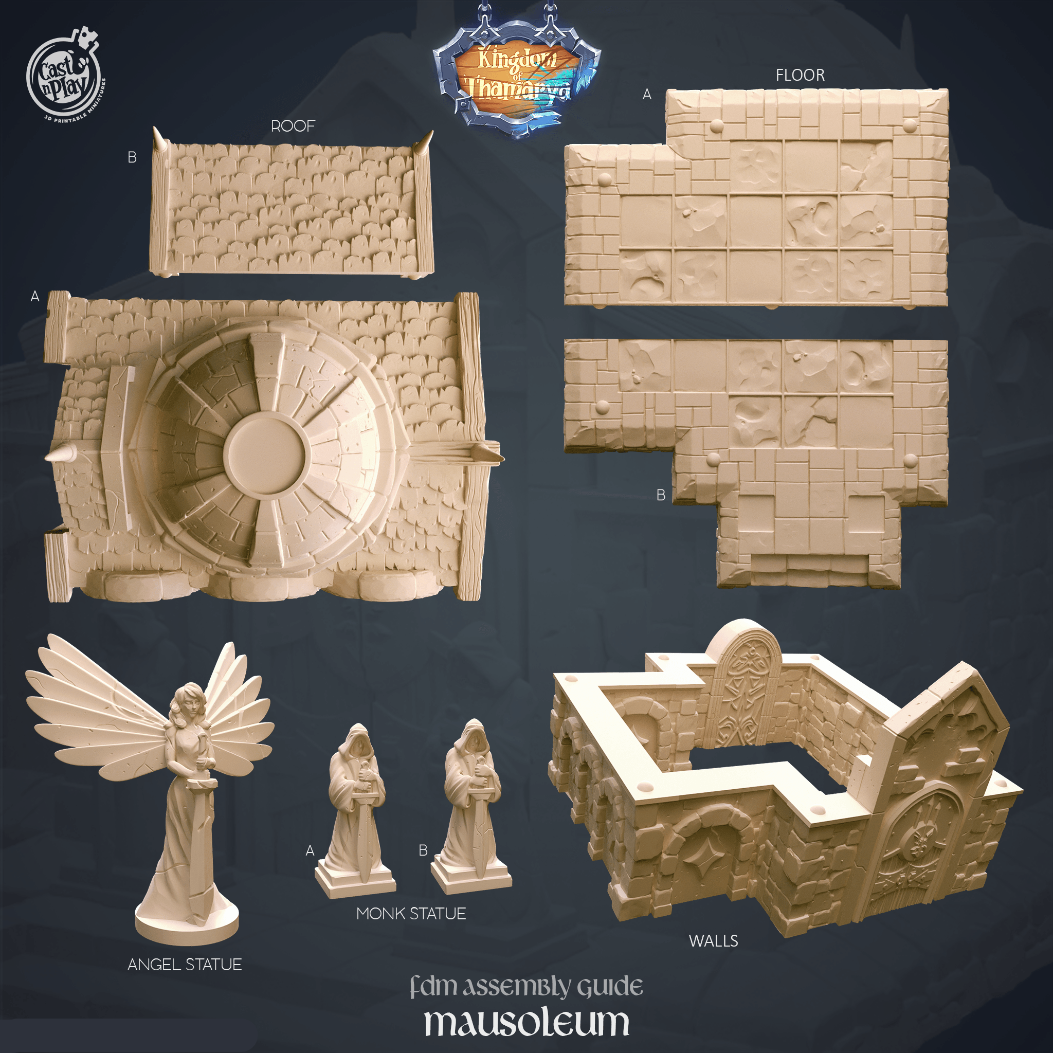 3D Printed Cast n Play Mausoleum Kingdom Of Thamarya 28mm 32mm D&D