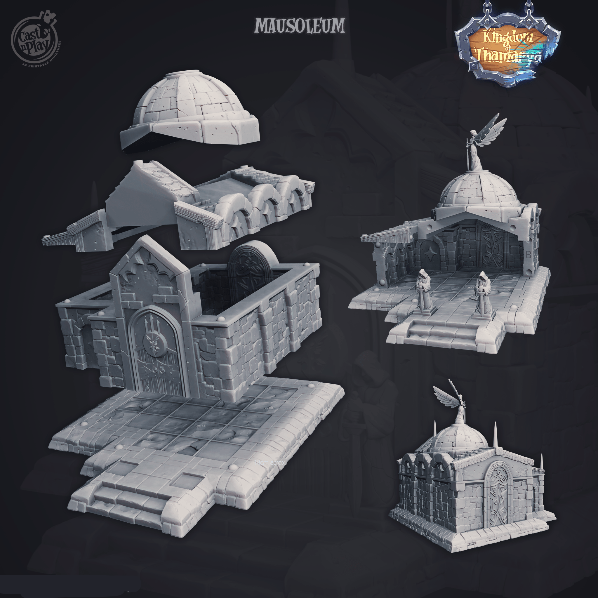 3D Printed Cast n Play Mausoleum Kingdom Of Thamarya 28mm 32mm D&D