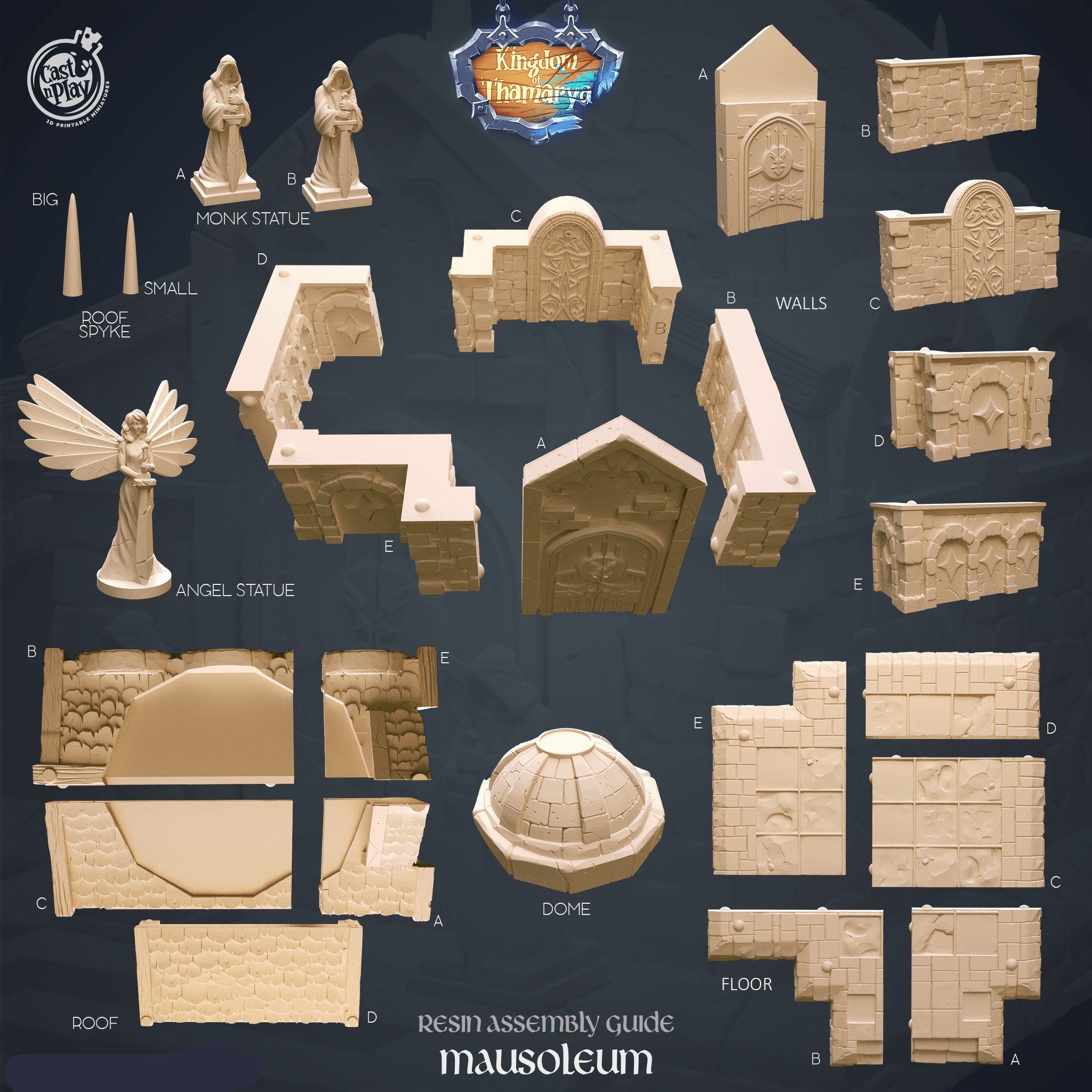 3D Printed Cast n Play Mausoleum Kingdom Of Thamarya 28mm 32mm D&D