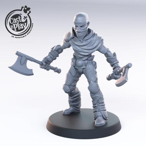 3D Printed Cast n Play Melee Bandit 28mm 32mm D&D