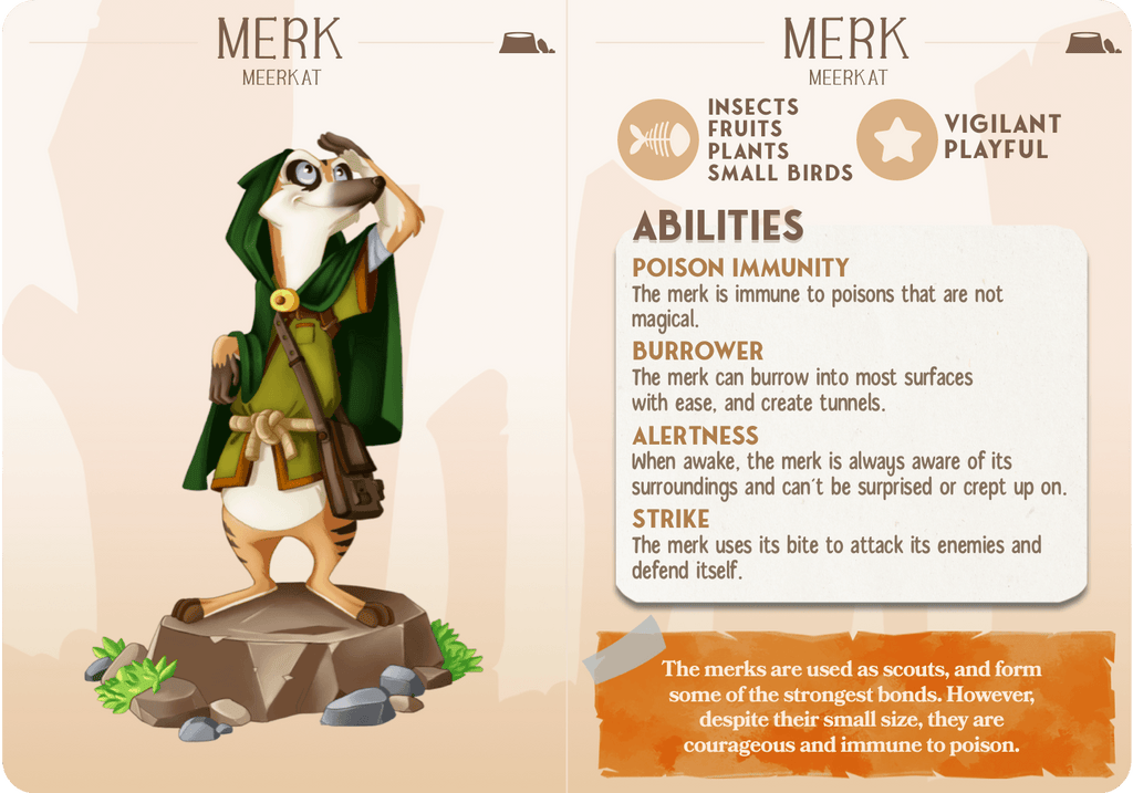 3D Printed Cast n Play Merk - Merkat Companions 28mm 32mm D&D