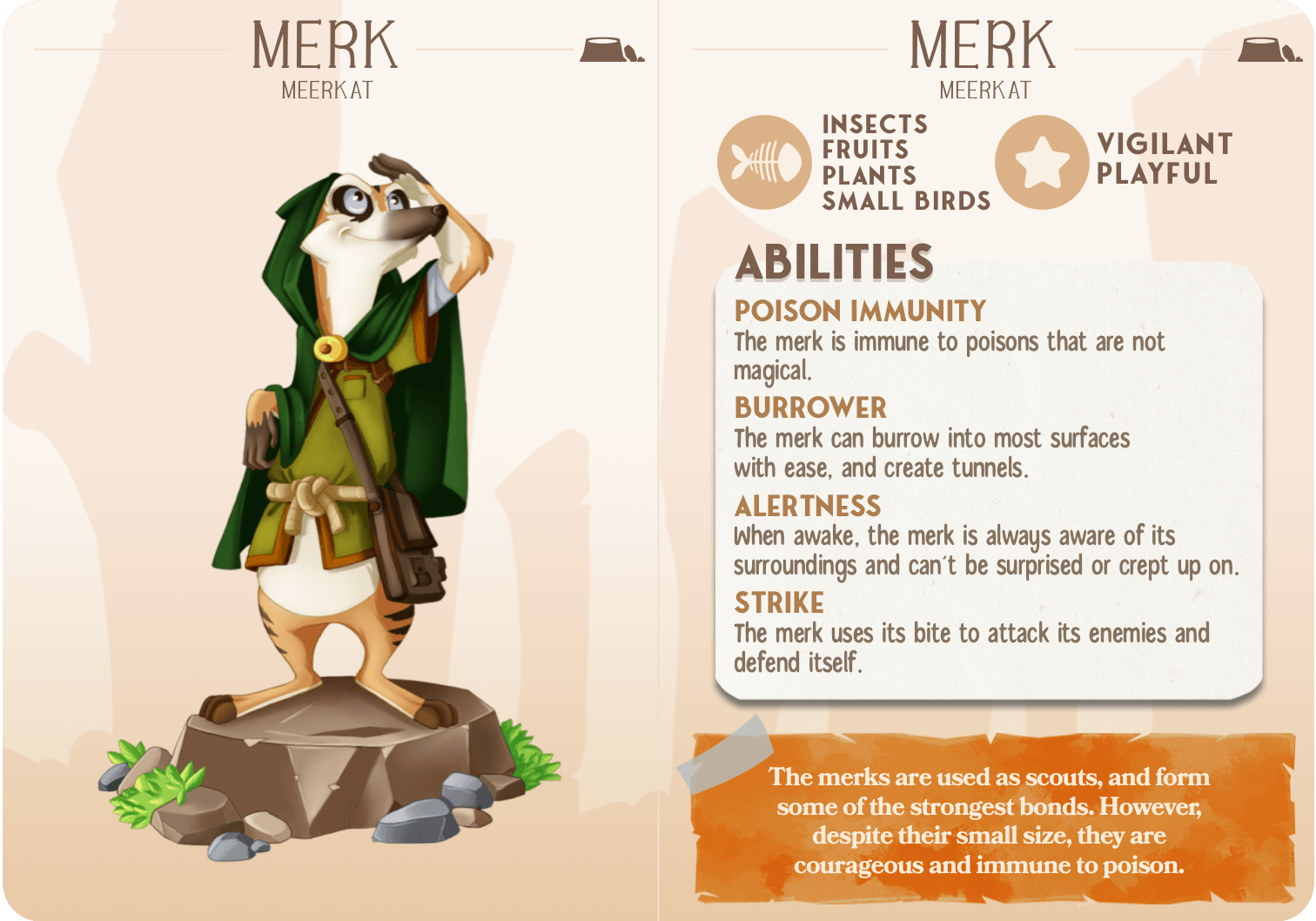 3D Printed Cast n Play Merk - Merkat Companions 28mm 32mm D&D