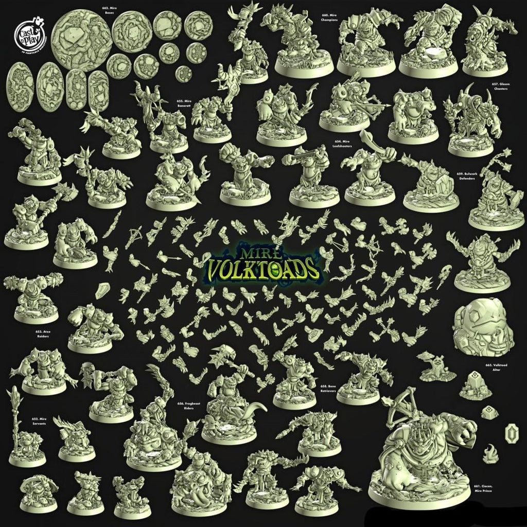 3D Printed Cast n Play Mire Banneret Mire Volktoads Set 28mm 32mm D&D