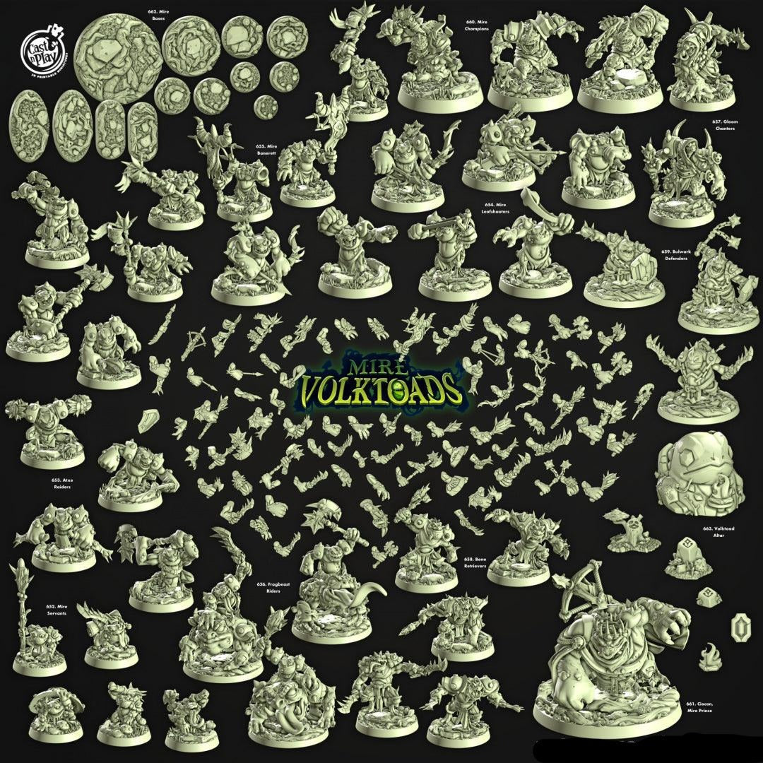 3D Printed Cast n Play Mire Bases Mire Volktoads Set 28mm 32mm D&D